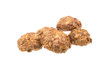 Heap of delicious  cookies isolated on white background
