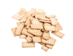 Heap of delicious  cookies isolated on white background