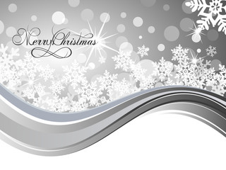 Silver christmas backgroung with snowflakes.