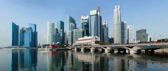 Fotobehang Singapore business center panorama © Dmitry Rukhlenko