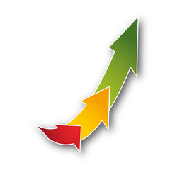 Pfeil - 3 Phasen - steil ansteigend
