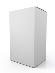 3d blank cardboard box mock up on white