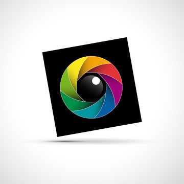 Logo rainbow eye, iris # Vector