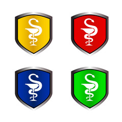 shield with the caduceus