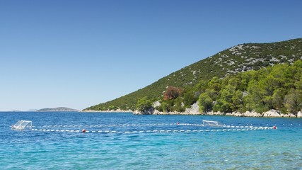 Water polo goals, natural playground at sea, Croatia Dalmatia