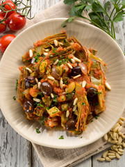 caponata with atichoke and pine nuts
