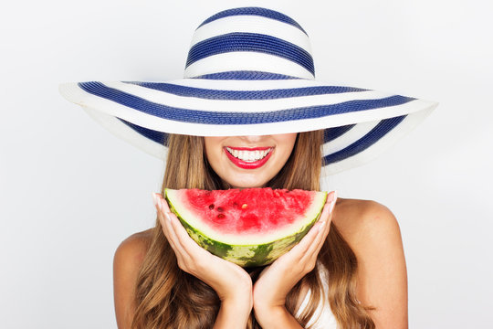 Beautiful Girl With Watermelon