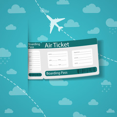 Air ticket on sky background. - 46560058