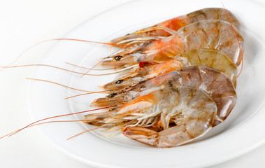 Raw tiger shrimps