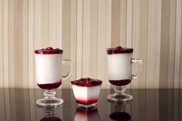 three glasses  red and white isolated cocktailes