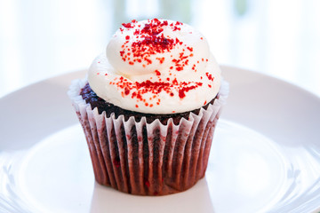 Red Velvet Cupcake On A Plate