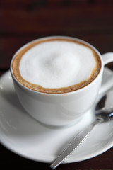 coffee on wood background