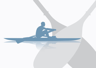 Rowing background - vector illustration - obrazy, fototapety, plakaty