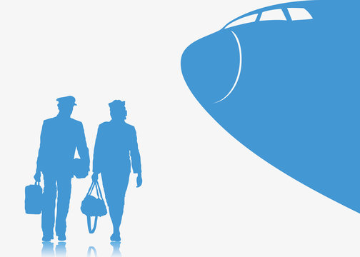 recommend clip art: Pilot and stewardess background