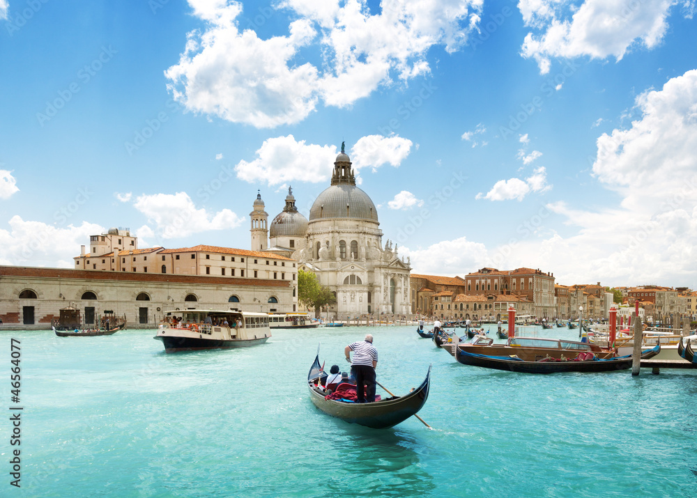 Fototapete Grand Canal and Basilica Santa Maria della Salute, Venice, Italy