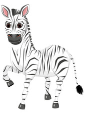Fototapeta na wymiar Ilustracja Zabawna cartoon zebry