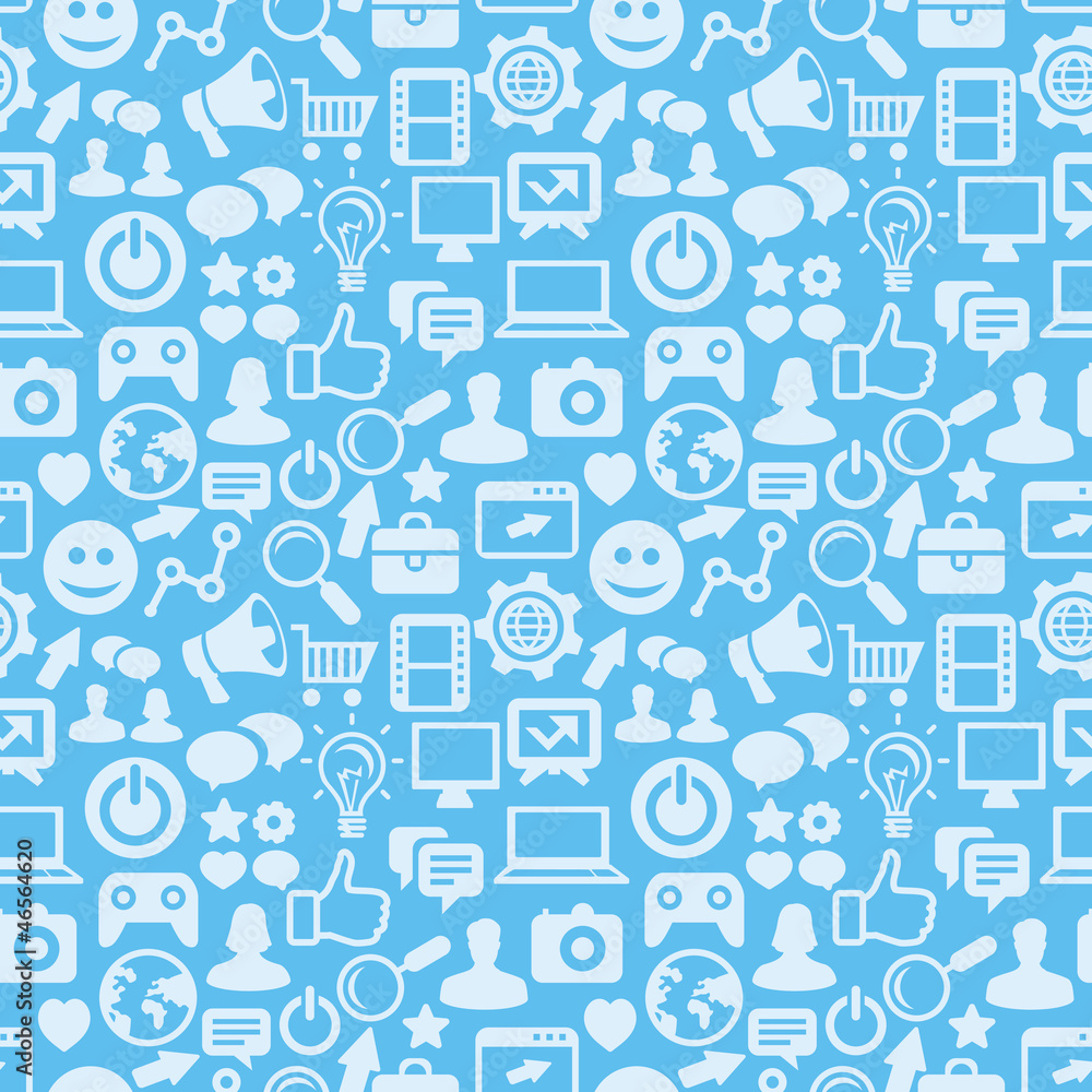 Poster vector seamless pattern with social media icons