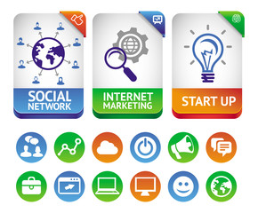 Vector internet marketing labels
