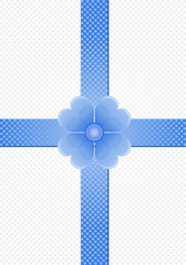 gray background with blue stripes and a flower