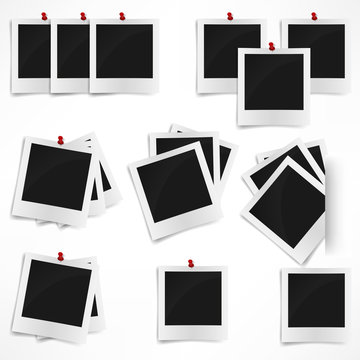 Polaroid photo frame isolated on white background. Vector illust