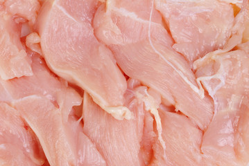 chicken meat sliced as food background
