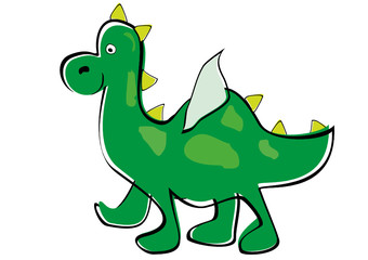 Green dragon. Children's drawing