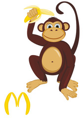 Monkey with letter M