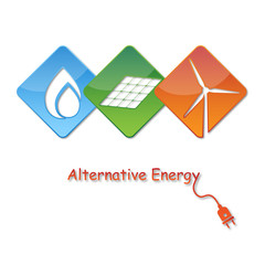 Alternative energy_on a white background © Silvy78