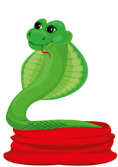 Green snake in red bag