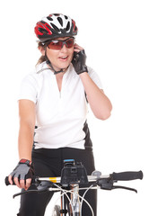 Girl Cyclist talking on the phone