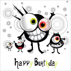 Happy Birthday cheerful monster