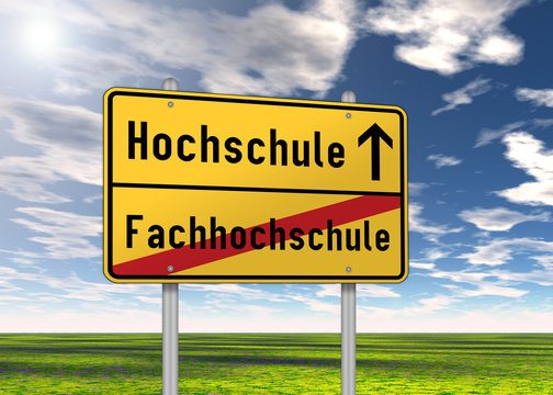 Ortsschild "Hochschule / Fachhochschule"