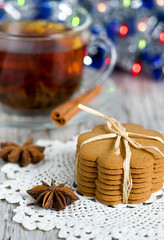 Christmas cookies and tea