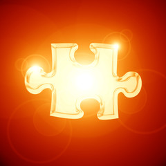 Glowing puzzle piece