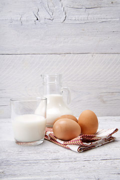 fresh milk with eggs