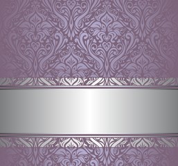 violet  & silver vintage wallpaper