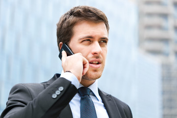 Businessman talking on the phone