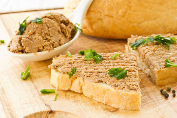 Bread with liver pate