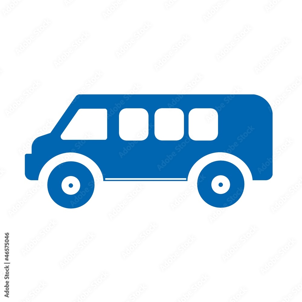 Poster mini bus bleu