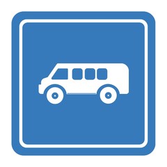 Mini Bus, panneau bleu