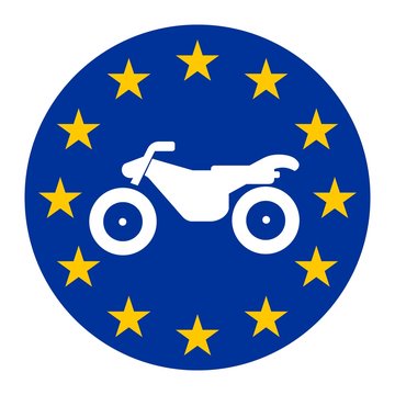 Moto-Cross dans un drapeau européen