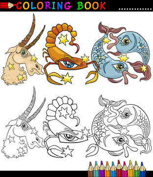 Fantasy animals characters for coloring