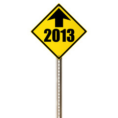 2013 ahead, concept sign on a white background