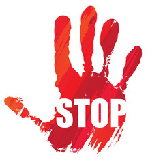 activisme : main rouge - STOP - obrazy, fototapety, plakaty