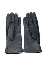 A Pair of black men's leather gloves isolated on white.