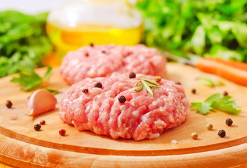Raw meat balls with aroma spice