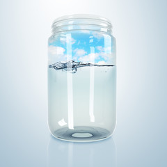 Ocean inside a glass jar