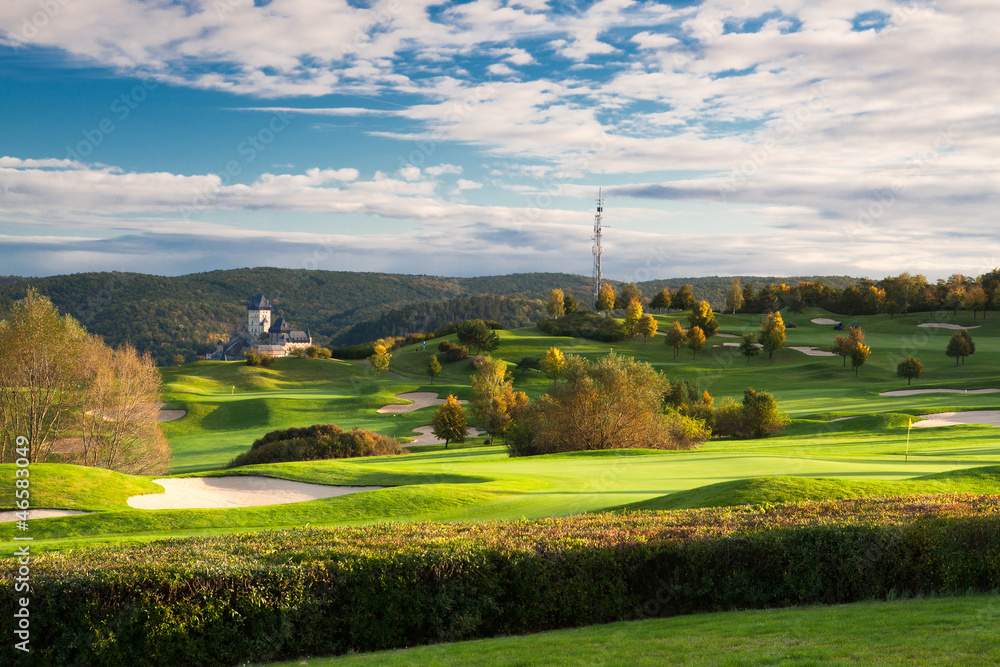 Wall mural the golf course in karlstejn in czech republic