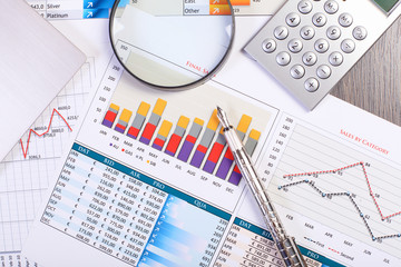 Businessman workplace with papers