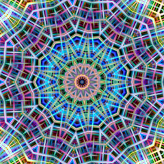 Kaleidoscopic colorful abstract pattern.